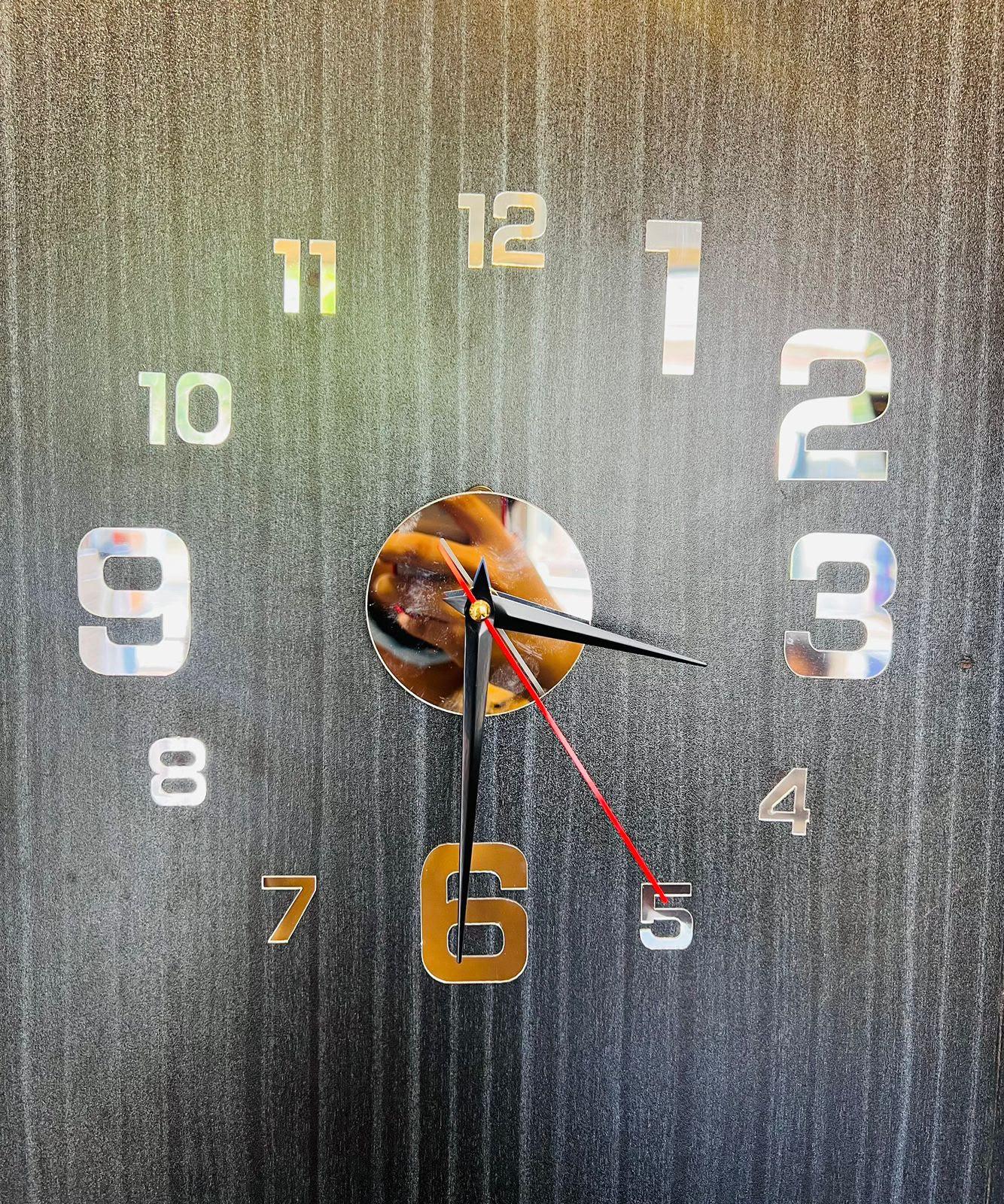 3D DIY Acrylic Mirror Wall Clock